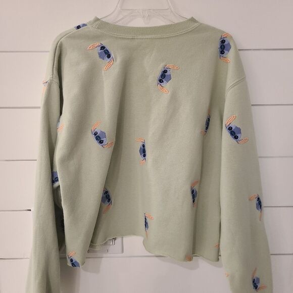 Stitch Embroidered Crop Sweatshirt -Disney Lilo & Stitch - Picture 3 of 5